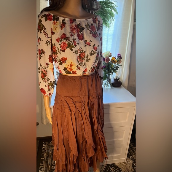 Florucci size 3 Sweet Brown long hippie skirt! - Picture 1 of 5